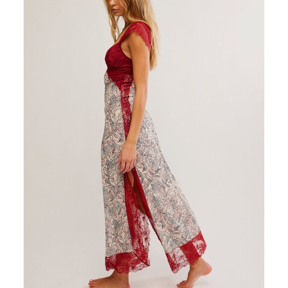 FREE PEOPLE Suddenly Fine Maxi Slip / Birch Combo - Picture 2 of 7